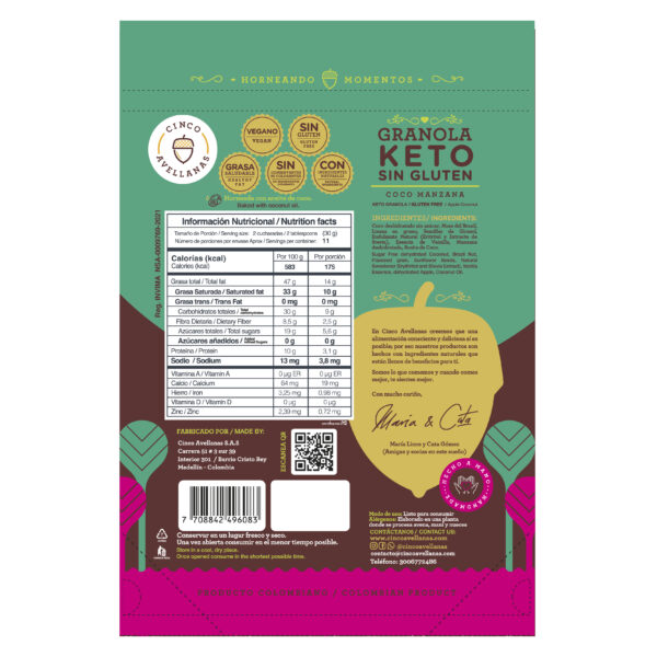 Granola KETO Coco Manzana 320g - Image 2
