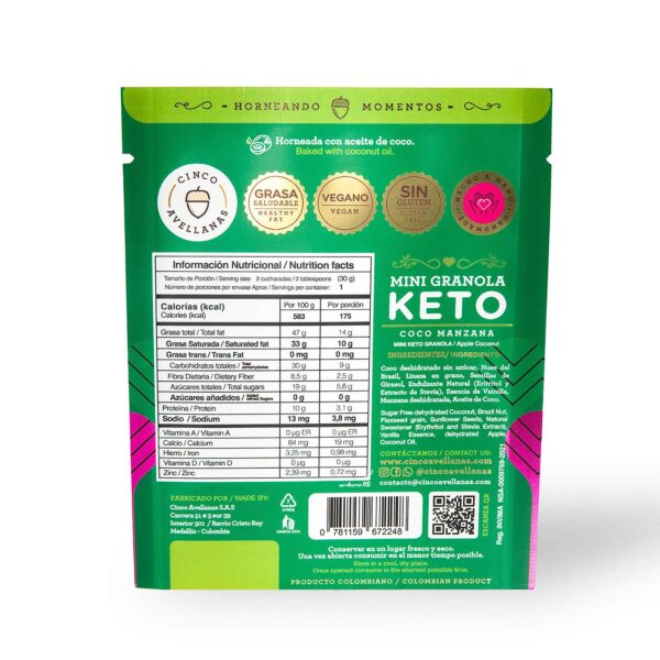 Granola KETO Coco Manzana 30g - Image 3