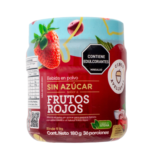 Bebida en polvo sabor Frutos Rojos Sin Azucar