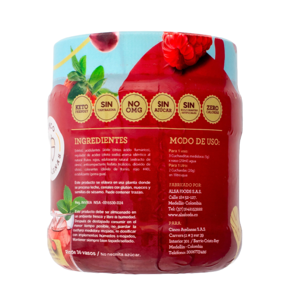 Bebida en polvo sabor Frutos Rojos Sin Azucar - Image 2
